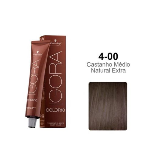 Tintura Schwarzkopf Igora Color 10 4-00 Castanho Médio Natural Extra 60ml Tintura Schwarzkopf Igora Color 10 4-00 Castanho Médio Natural Extra 60ml