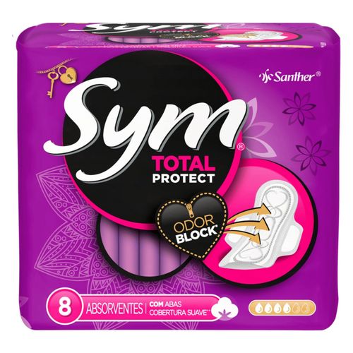 Absorvente SYM com abas normal Suave 8 unidades