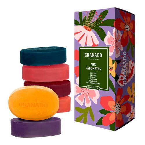 Kit Sabonete Barra Granado Lavanda + Benjoim + Gengibre + Calêndula + Chá Branco + Castanha-Do-Brasil Terrapeutics 90G