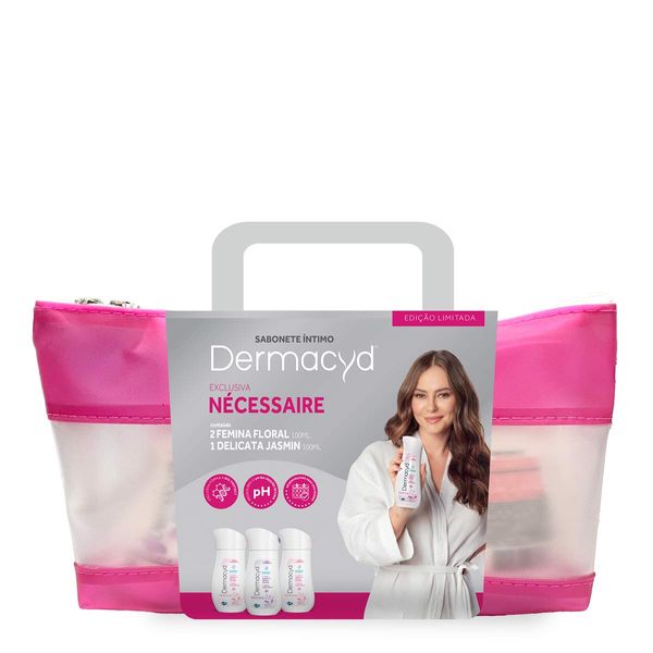 Kit 2 Sabonete Líquido Íntimo Florais + 1 Delicata + Necessarie Dermacyd 100ml