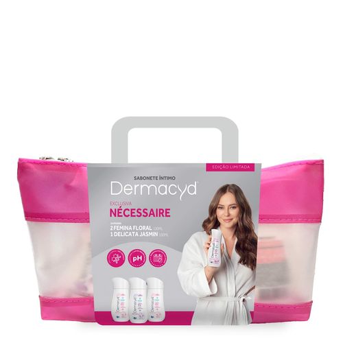 Kit 2 Sabonete Líquido Íntimo Florais + 1 Delicata + Necessarie Dermacyd 100Ml