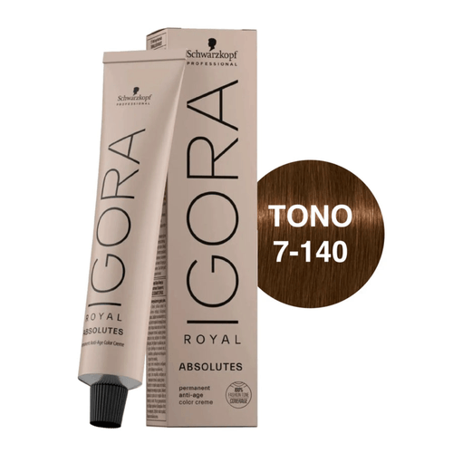 Schwarzkopf Igora Royal Absolutes 7/140 Rubio Médio Ceniza Beige Natural 60ml Schwarzkopf Igora Royal Absolutes 7/140 Rubio Médio Ceniza Beige Natural 60ml