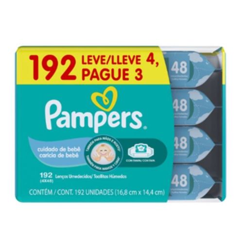 Lenço Umedecido Pampers c/192 Unidades Bebê
