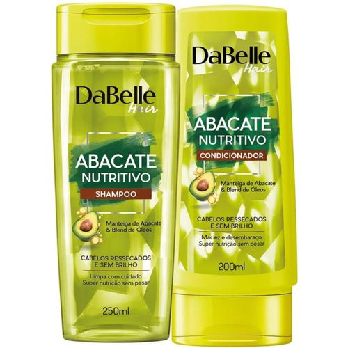 Kit Shampoo 250ml + Condicionador Dabelle Abacate Nutritivo 175ml