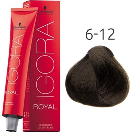 Coloração Igora Royal 6.12 Louro Escuro Cinza Fumê 60ml