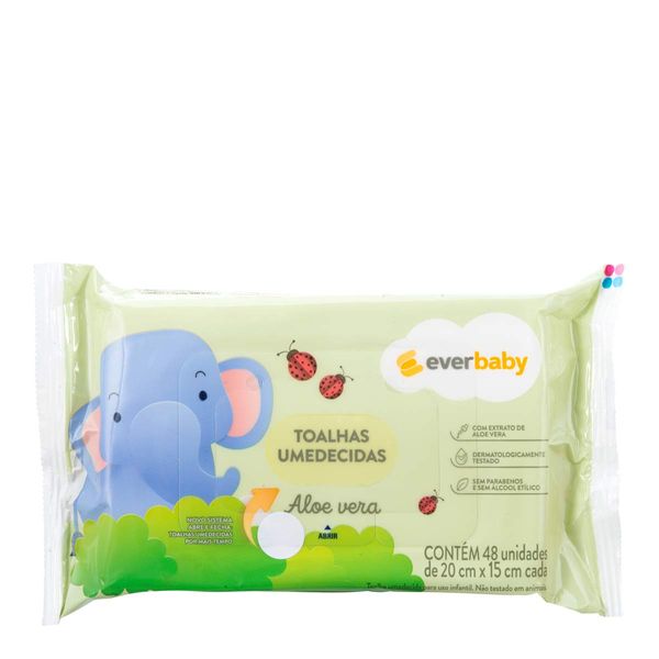 Lenço Umedecido Ever Baby Aloe Vera 48 Unidades