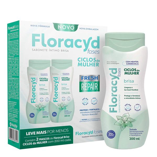 Kit Sabonete Íntimo 200ml Floracyd Brisa 2 Unidades