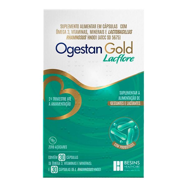 Suplemento Alimentar Ogestan Gold Lacflore 60 Cápsulas
