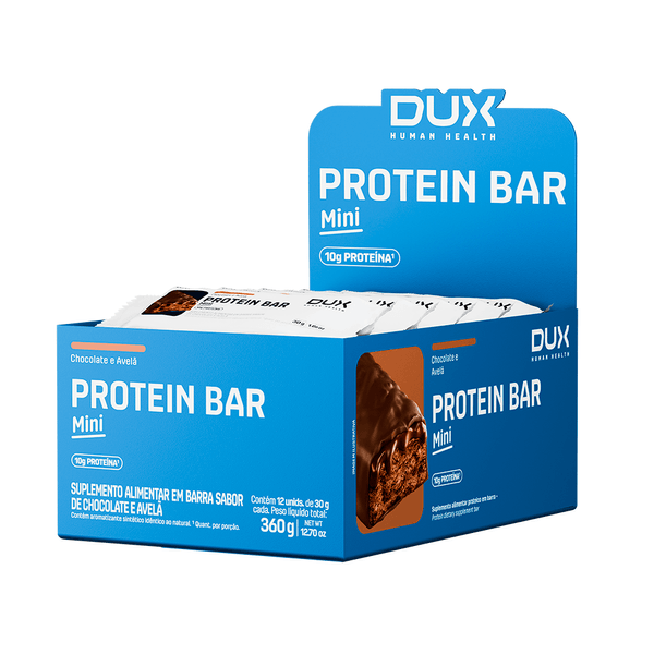 PROTEIN BAR MINI - 12 UNIDADES Sabor Chocolate e Avelã