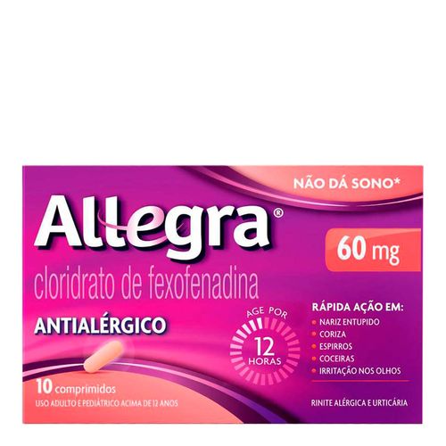 Antialérgico Allegra 60Mg 10 Comprimidos Revestidos