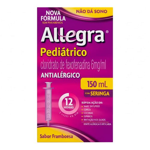 Antialérgico Infantil Allegra Pediátrico 6Mg/Ml 150Ml + Seringa Dosadora