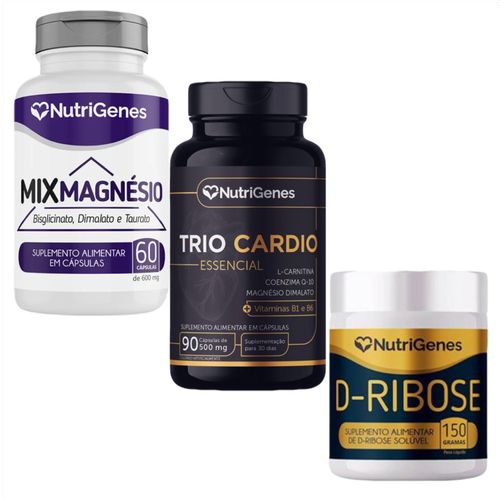 Trio Cardio + D Ribose + Mix Magnésio - Nutrigenes Trio Cardio + D Ribose + Mix Magnésio - Nutrigenes