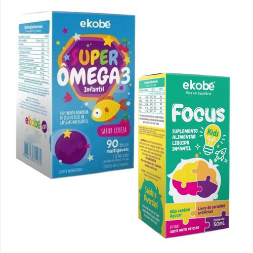 Focus Kids + Super Ômega 3 Infantil- Ekobé Kids Focus Kids + Super Ômega 3 Infantil- Ekobé Kids