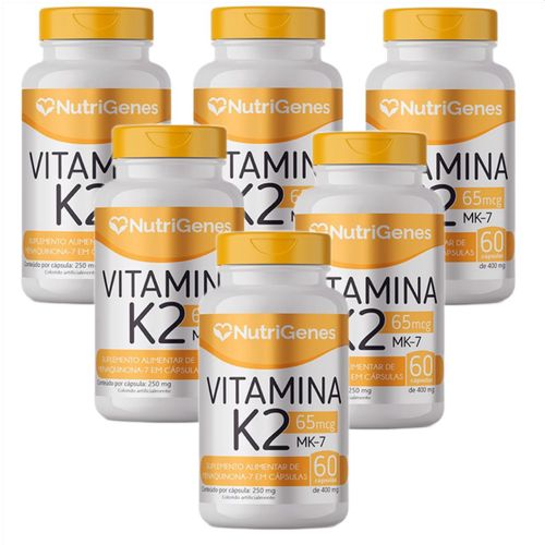 6x Vitamina K2 - MK-7 - Nutrigenes - 60 Cápsulas