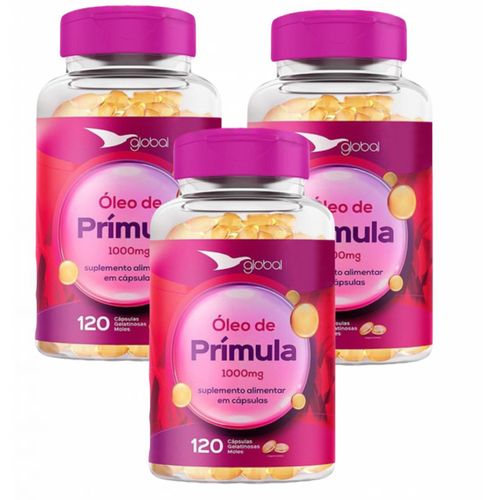 3x Óleo de Prímula 1000mg -120 caps - Global Suplementos 3x Óleo de Prímula 1000mg -120 caps - Global Suplementos