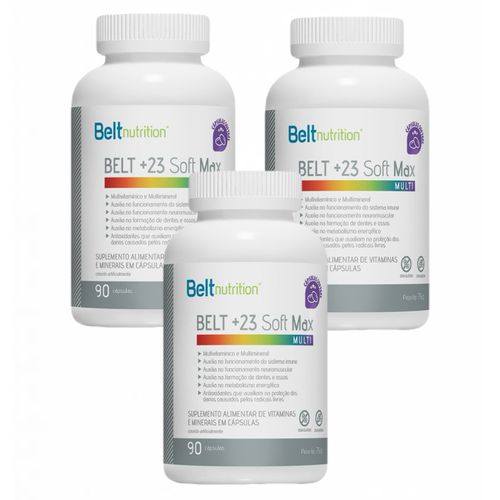 3x Belt +23 Soft Max - 90 Cápsulas - Belt Nutrition 3x Belt +23 Soft Max - 90 Cápsulas - Belt Nutrition
