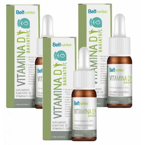 3x Vitamina D3 Belt Bariatric- 15 ml- 2.000ui cada 2 Gotas 3x Vitamina D3 Belt Bariatric- 15 ml- 2.000ui cada 2 Gotas