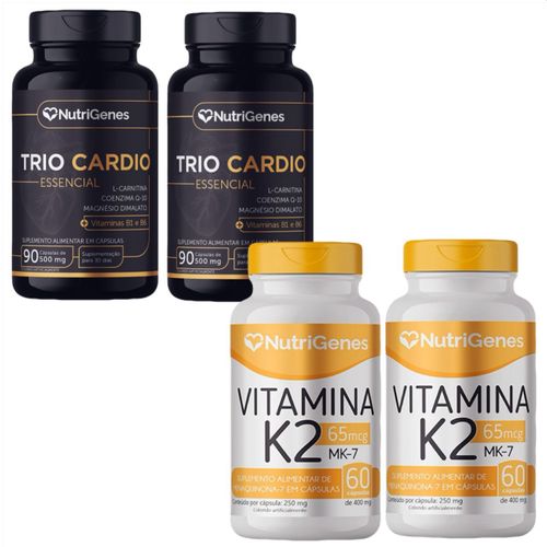 2x Trio Cardio + 2x Vitamina K2 - MK-7 - Nutrigenes 2x Trio Cardio + 2x Vitamina K2 - MK-7 - Nutrigenes