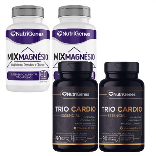 2x Trio Cardio + 2x Mix Magnésio - Nutrigenes 2x Trio Cardio + 2x Mix Magnésio - Nutrigenes