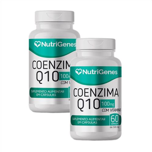 2x Coenzima Q10 Coq10 Nutrigenes -60 Caps. 100mg + Vitaminas 2x Coenzima Q10 Coq10 Nutrigenes -60 Caps. 100mg + Vitaminas