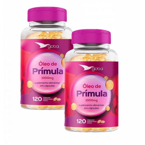 2x Óleo de Prímula 1000mg -120 caps - Global Suplementos 2x Óleo de Prímula 1000mg -120 caps - Global Suplementos
