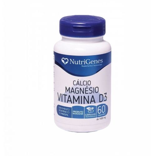 Cálcio- Magnésio- Vitamina D3- 60 cápsulas- Nutrigenes Cálcio- Magnésio- Vitamina D3- 60 cápsulas- Nutrigenes