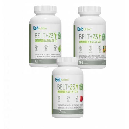 kit 3 Sabores Belt+23 Morango- Smoothie- Limão- Belt Nutrition kit 3 Sabores Belt+23 Morango- Smoothie- Limão- Belt Nutrition