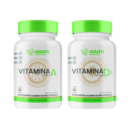 Kit Vitamina A + D3 Suplemento Alimentar - Avanti Supplements Kit Suplemento Alimentar A + D3 Kit Vitamina A + D3 Suplemento Alimentar - Avanti Supplements Kit Suplemento Alimentar A + D3