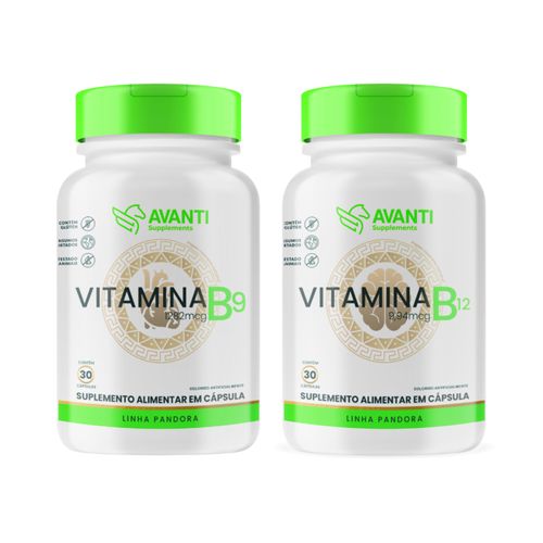 Kit Vitamina B9 + B12 Suplemento Alimentar - Avanti Supplements Kit Suplemento Alimentar B9 + B12