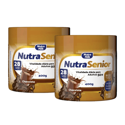 Kit: Nutra Senior Adulto 50+ Chocolate 400g NutraMilk 2 Uni Kit: Nutra Senior Adulto 50+ Chocolate 400g NutraMilk 2 Uni