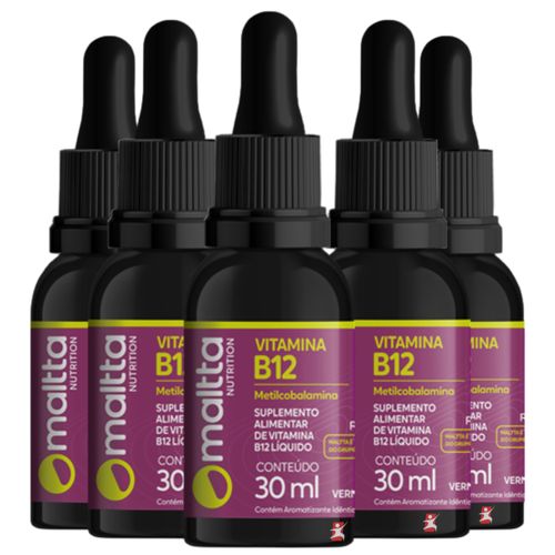 KIT 5 METILCOBALAMINA ALTO TEOR DE VITAMINA B12 1 GOTA DIA TOTAL 90ML 2140 DOSES – MALTTA NUTRITION