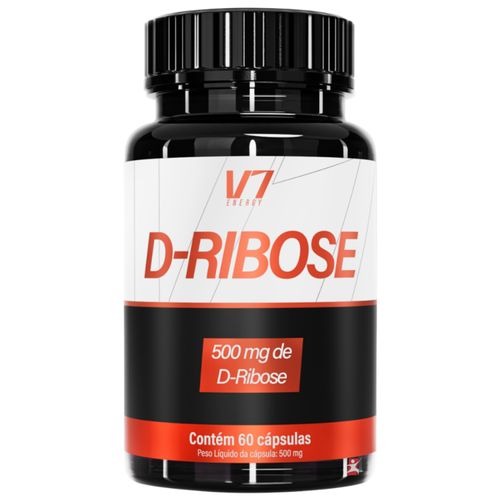 D-RIBOSE 500MG POR PORÇÃO PRONTO PARA MAIS ATP 60 CAPSULAS - V7 ENERGY