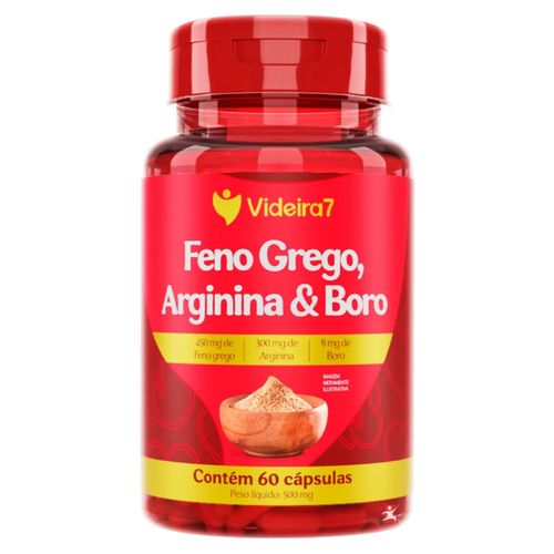 FENO GREGO + BORO + ARGININA - SAUDE DO HOMEM 60 CAPSULAS - VIDEIRA 7 FENO GREGO + BORO + ARGININA - SAUDE DO HOMEM 60 CAPSULAS - VIDEIRA 7
