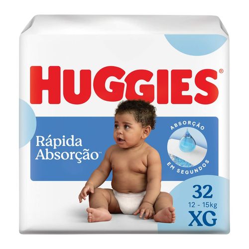 Fralda Huggies Rápida Absorção Xg 32 Unidades