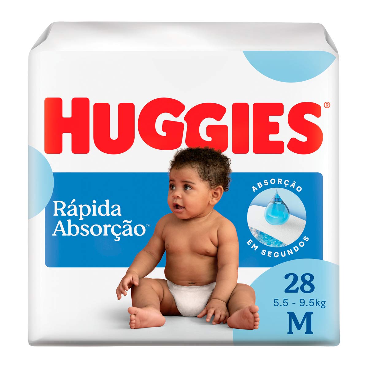Fralda Huggies Rápida Absorção M 28 Unidades