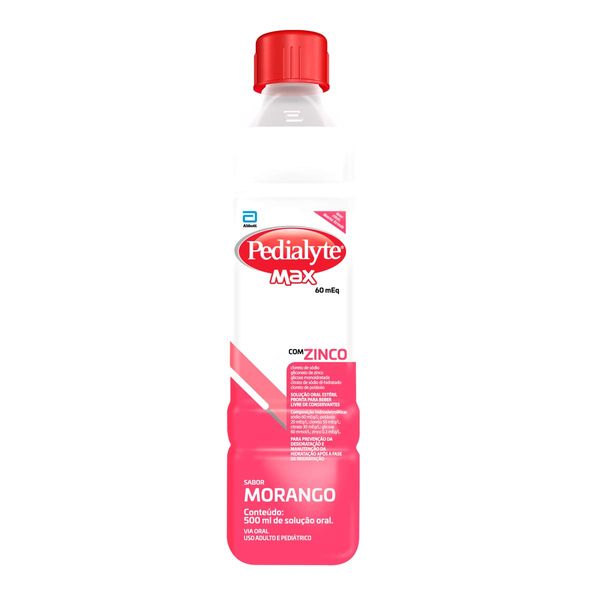 Bebida Repositora Hidroeletrolítico Pedialyte Max Morango 500ml