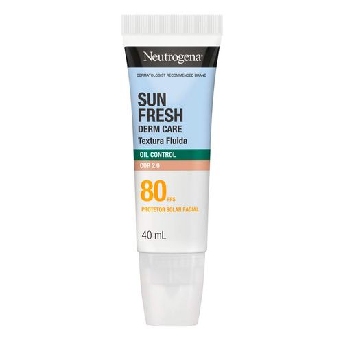 Protetor Solar Facial Neutrogena Fps 80 Sun Fresh Derm Care Cor 2.0 40Ml Fluido
