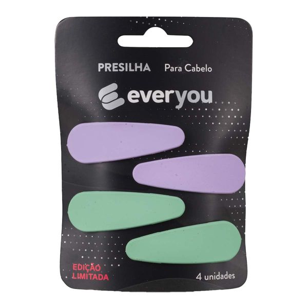 Tic Tac para Cabelo Ever You Colorido 4 Unidades