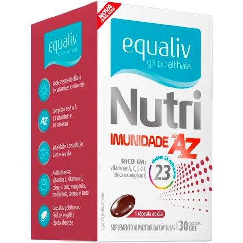 Suplemento Vitamínico Equaliv Nutri Imunidade AZ - 30 Cápsulas Gel