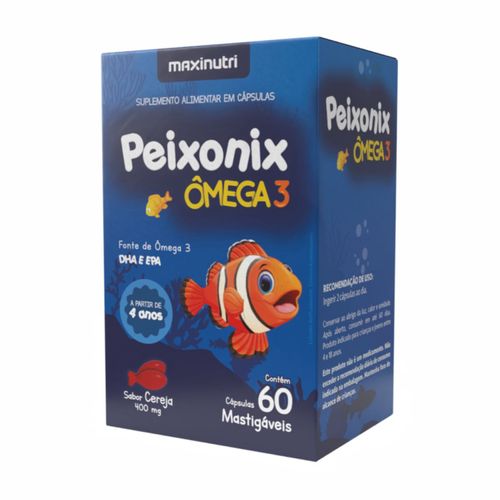 Peixonix Omega 3 Infantil Maxinutri 60cps mastigáveis