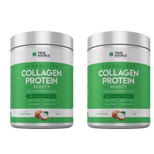 Kit 2 Collagen Protein 450g Colágeno Verisol Proteína TrueSource Coconut Cream