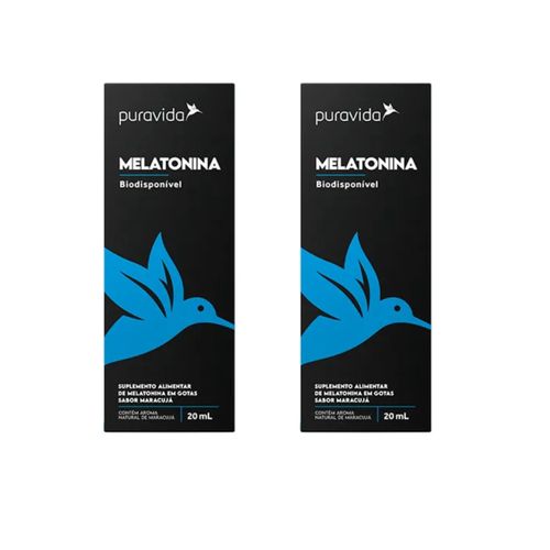**N EXP Kit 2 Melatonina 20ml Gotas Biodísponivel Rápida Absorção Puravida Maracuja