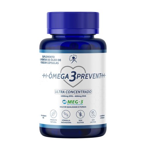 Ômega 3 Prevent Ultra Concentrado Meg-3 1.000 Epa 400 Dha 60 Caps Nutriage Ômega 3 Prevent Ultra Concentrado Meg-3 1.000 Epa 400 Dha 60 Caps Nutriage