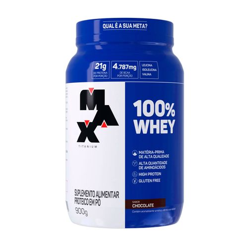 Whey Protein 100% Concentrado 900Gr Chocolate Max Titanium