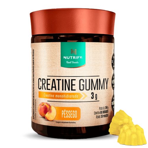 Creatina Gummy 60 Gummies 3000mg Sabor Pêssego Nutrify