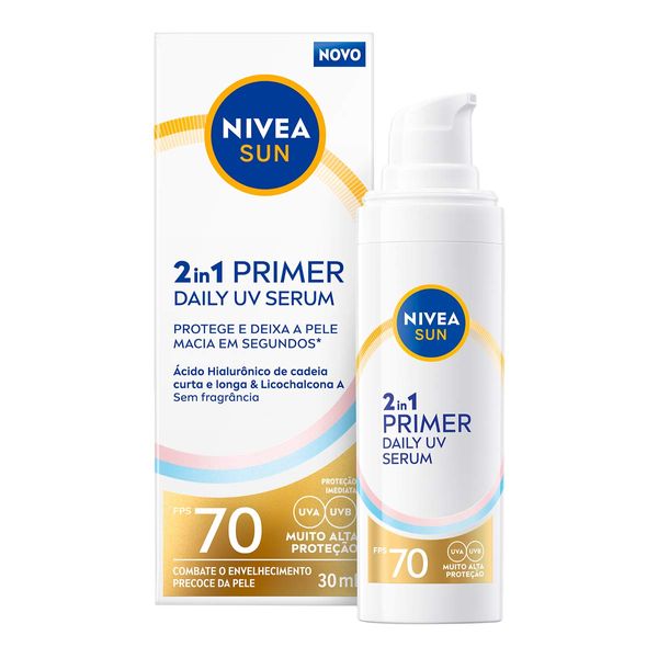 Protetor Solar Facial Nivea Sun FPS 70 Sérum Primer Daily UV sem Perfume 30ml