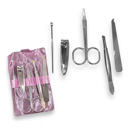 Kit Cortador De Unha Manicure Portatil Pinça Tesoura 5 Peças