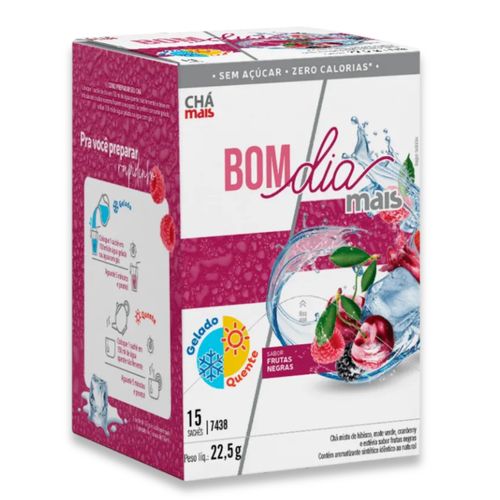 Bom Dia Mais - Chá Gelado/Quente 15 sachês Sabor Frutas Negras ClinicMais Bom Dia Mais - Chá Gelado/Quente 15 sachês Sabor Frutas Negras ClinicMais