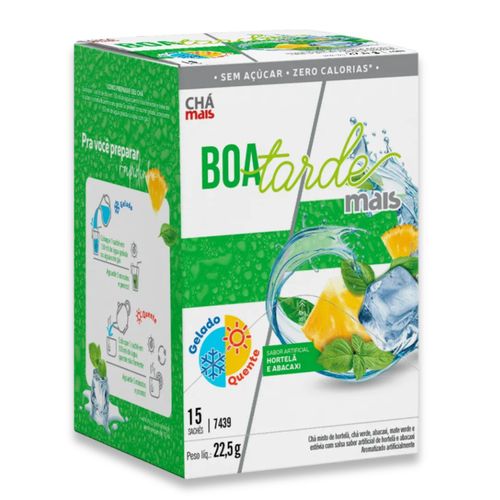 Boa Tarde Mais - Chá Gelado/Quente 15 sachês Sabor Abacaxi com Hortelã ClinicMais Boa Tarde Mais - Chá Gelado/Quente 15 sachês Sabor Abacaxi com Hortelã ClinicMais