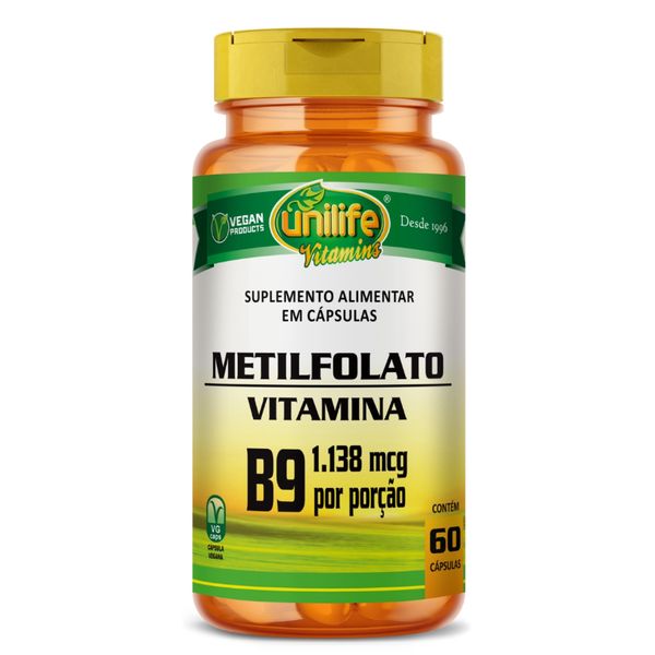 Metilfolato - Ácido Fólico (Vitamina B9) 60 cápsulas 350mg Unilife